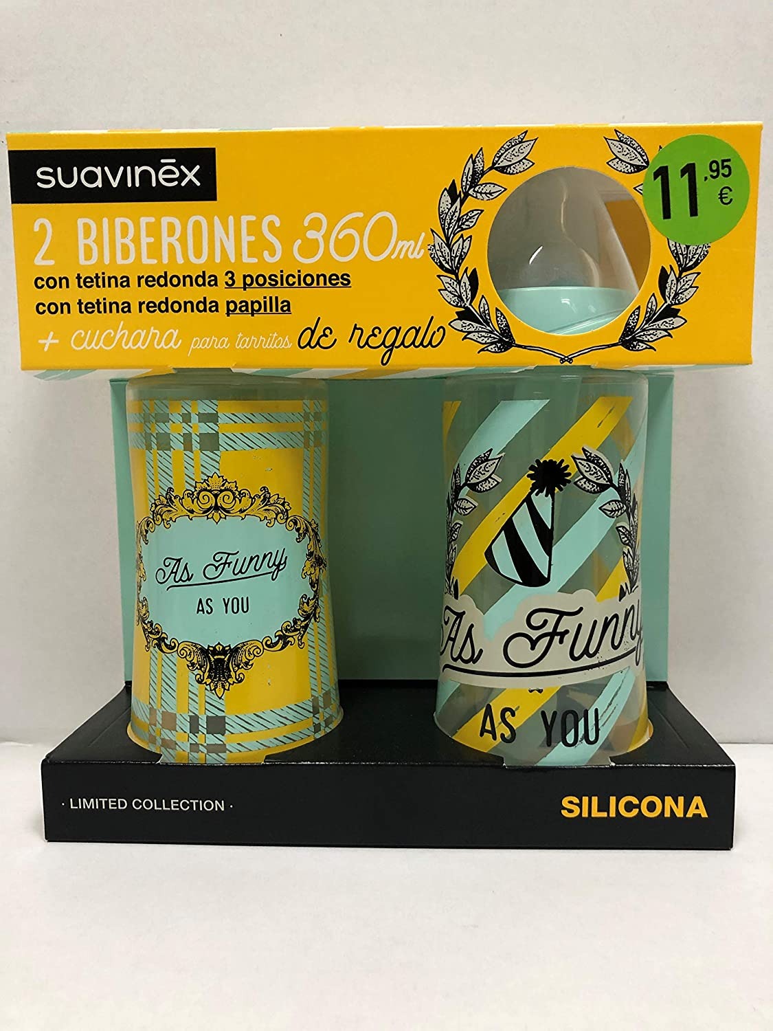 suavinex 苏维尼乳胶奶瓶2个装 360ml