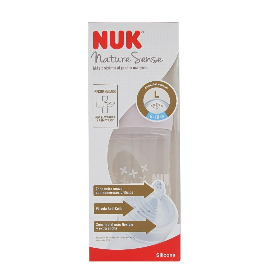 NUL 塑胶奶瓶硅胶奶头宽口260ml 6-18月 L