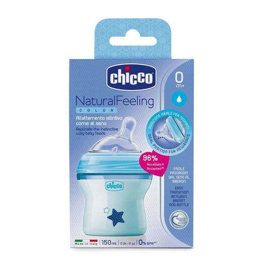 chicco 意大利智高硅胶宽口玻璃奶瓶0m+ 150ml